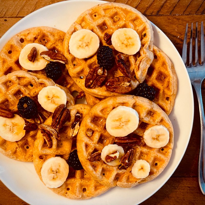 Oat Flour Banana Waffles
