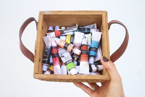 Acrylic Paint Tubes in a Container