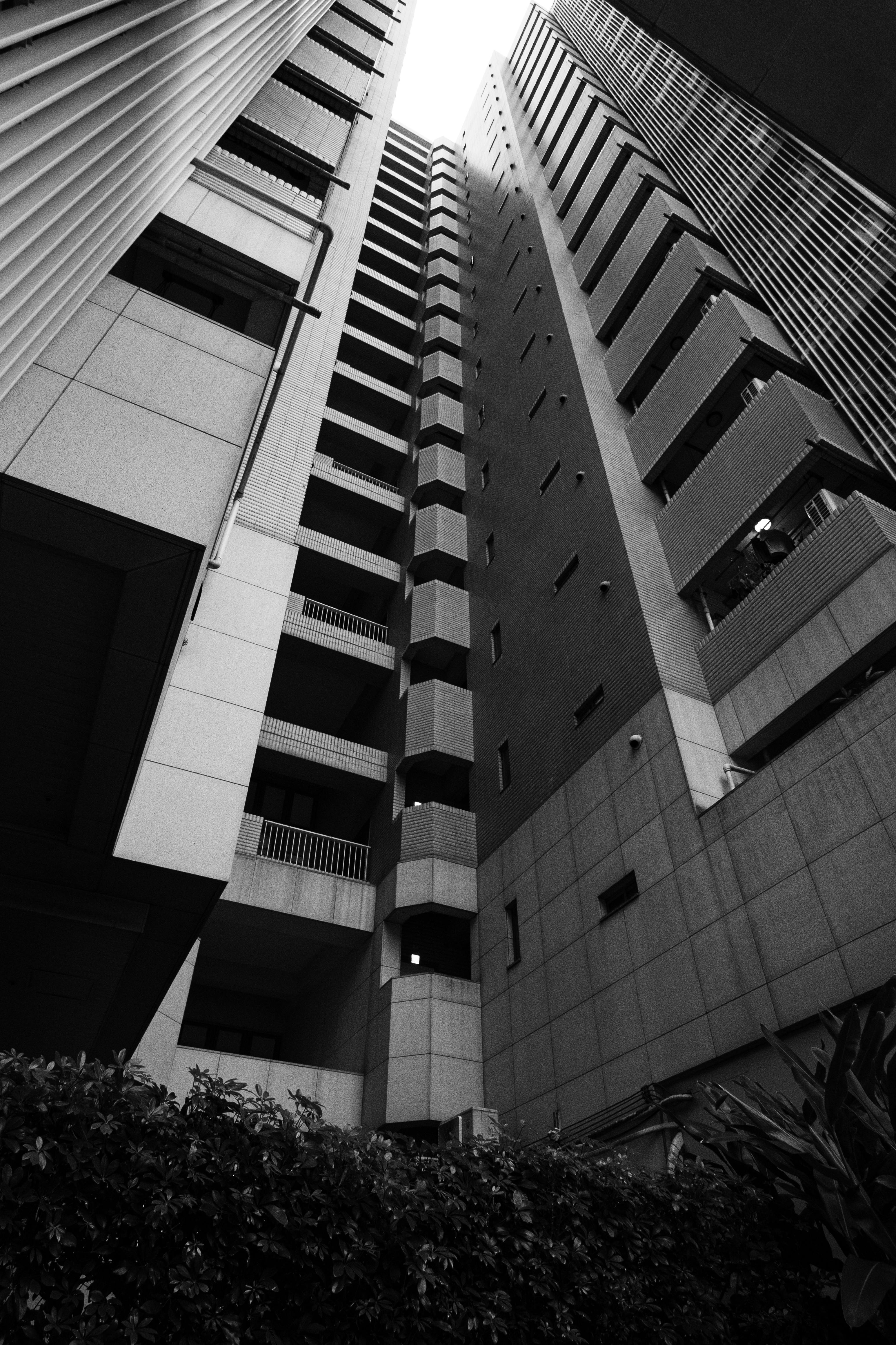 Gratis Pemandangan hitam putih sebuah gedung pencakar langit di lanskap perkotaan Taiwan, yang menampilkan arsitektur modern. Foto Stok