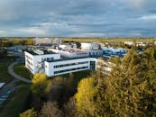 Aerial View of Modern Academic Building in Estonia