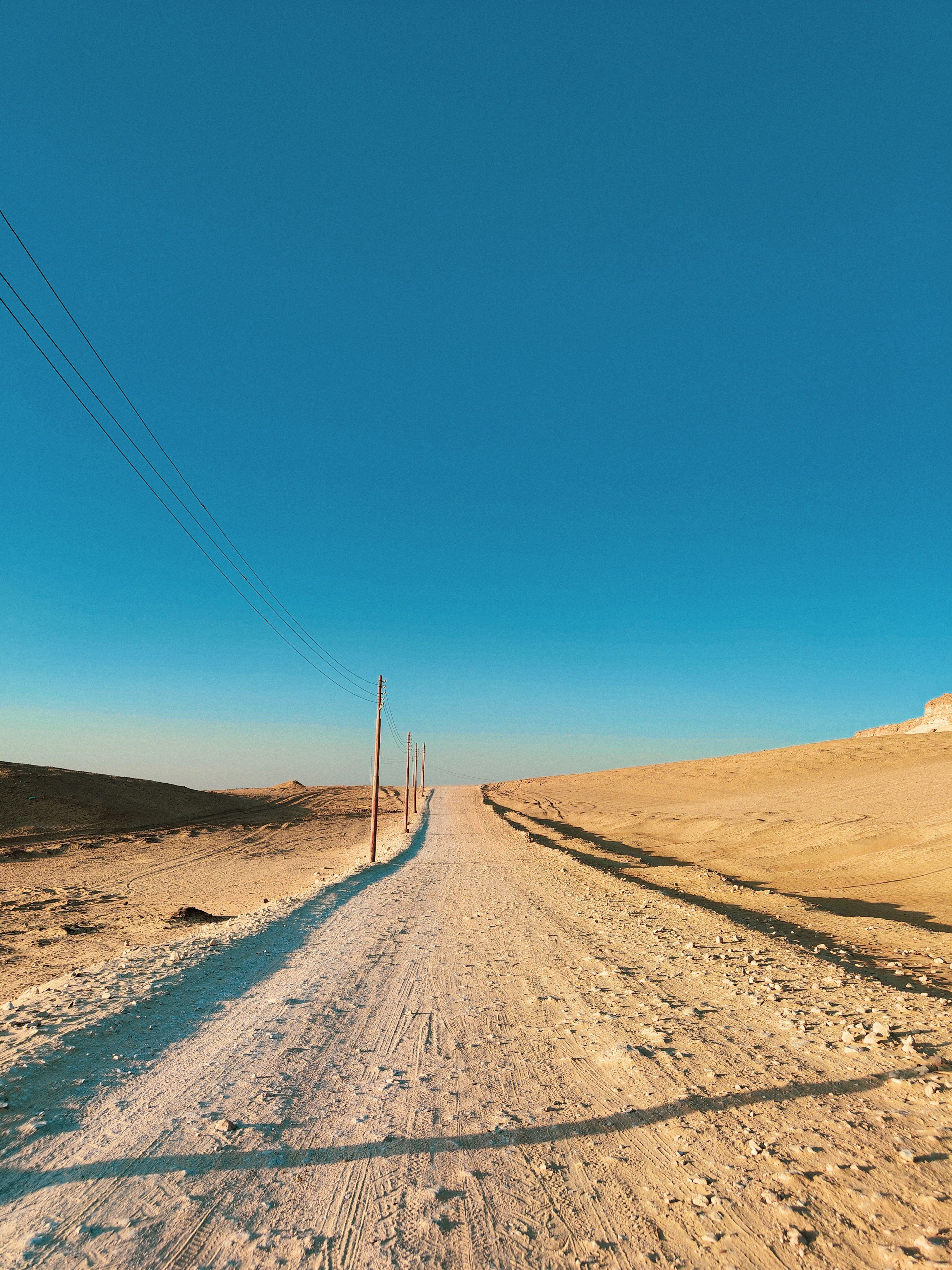 Scenic Desert Landscape with Clear Blue Sky · Free Stock Photo