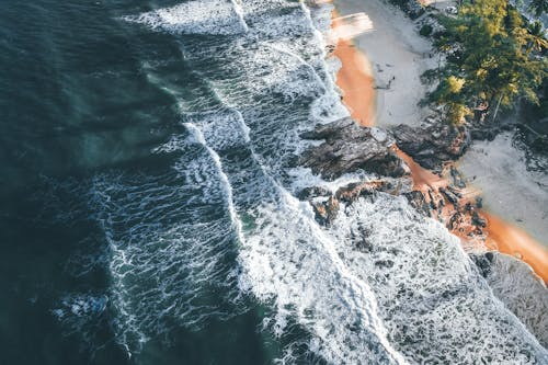 Bird's Eye View Of Seashore During Dawn 