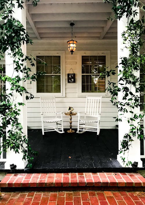 Photo Of White Wooden Rocking Chair