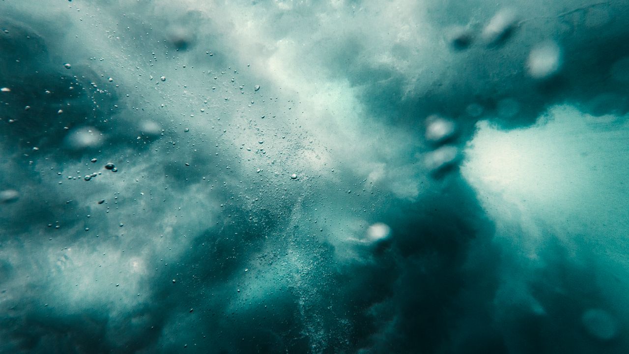 dynamic underwater scene capturing bubbles and turbulence in a vibrant
