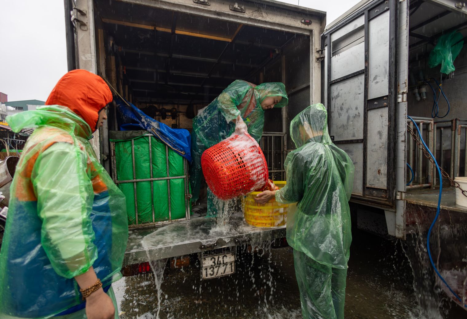 Tarbert — belongings being loaded for transport to storage