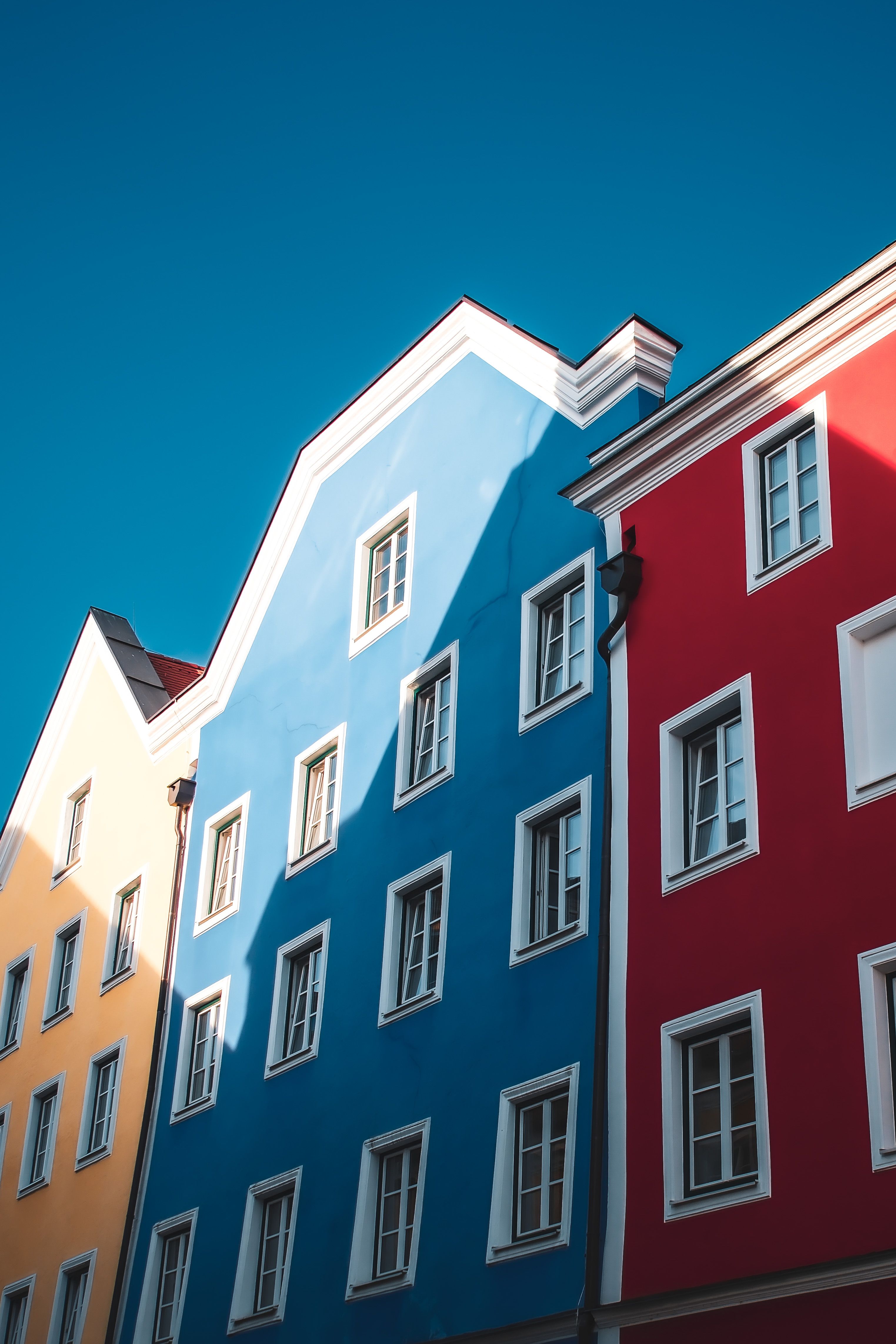 Townhouses Facades in Eastern European City · Free Stock Photo