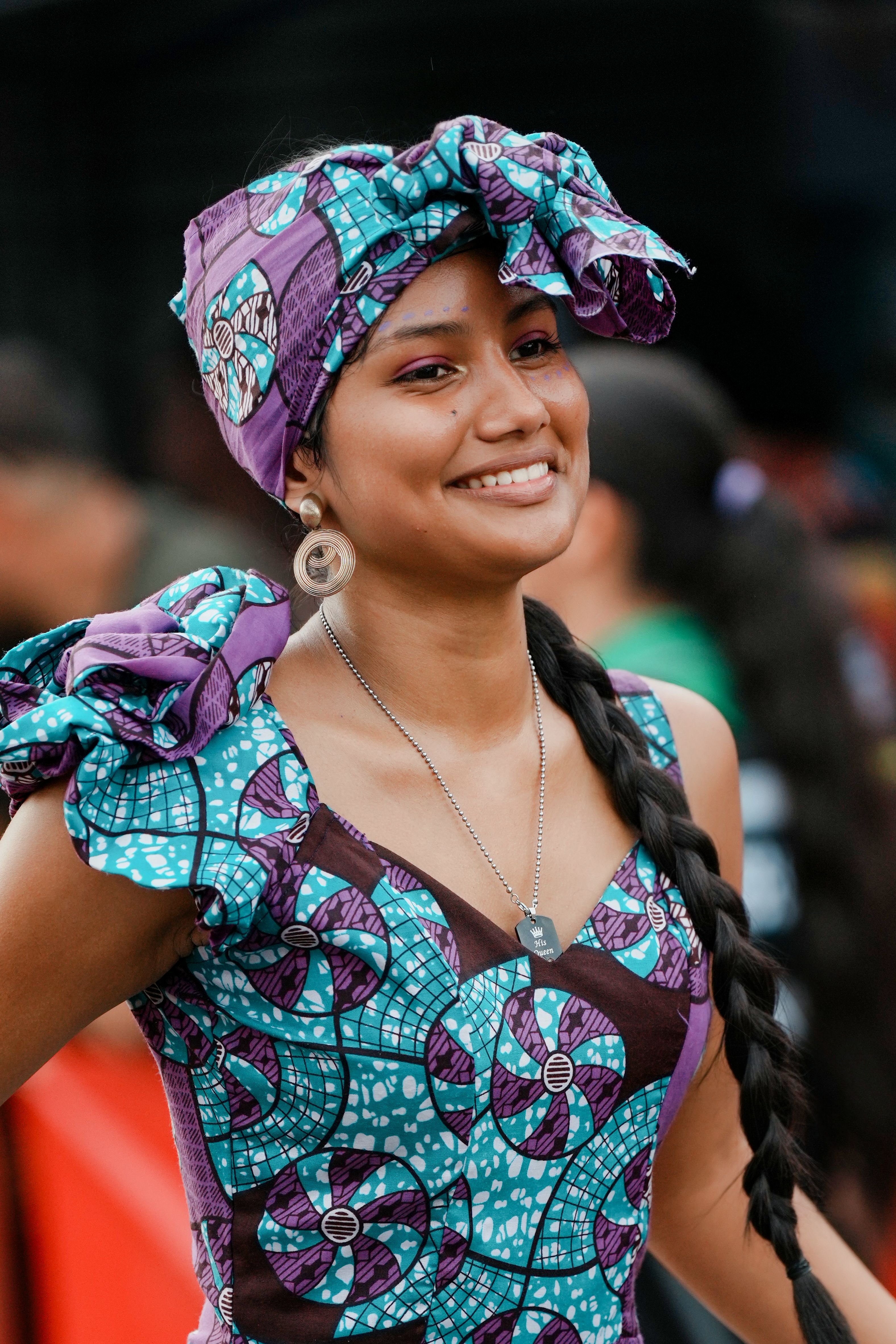 Woman in Traditional Dress at Costa Rican Street Market · Free Stock Photo