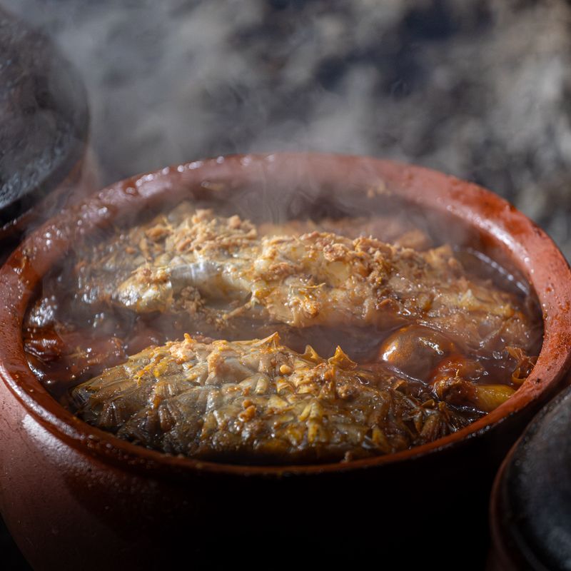 One-Pot Sourdough Portuguese White Fish Stew with Toasted Bread Rounds