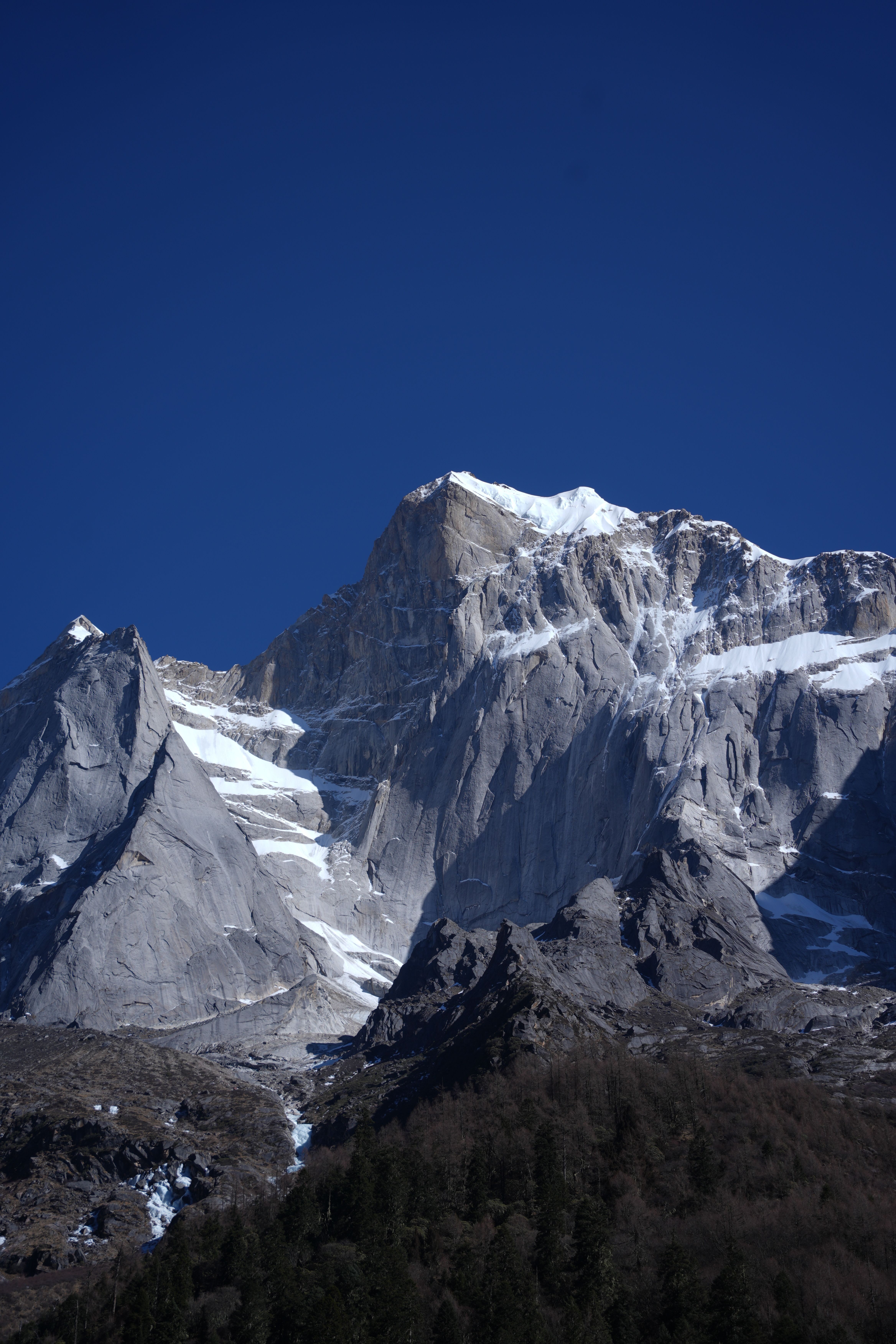 Majestic Snow-Capped Mountain Under Clear Blue Sky · Free Stock Photo