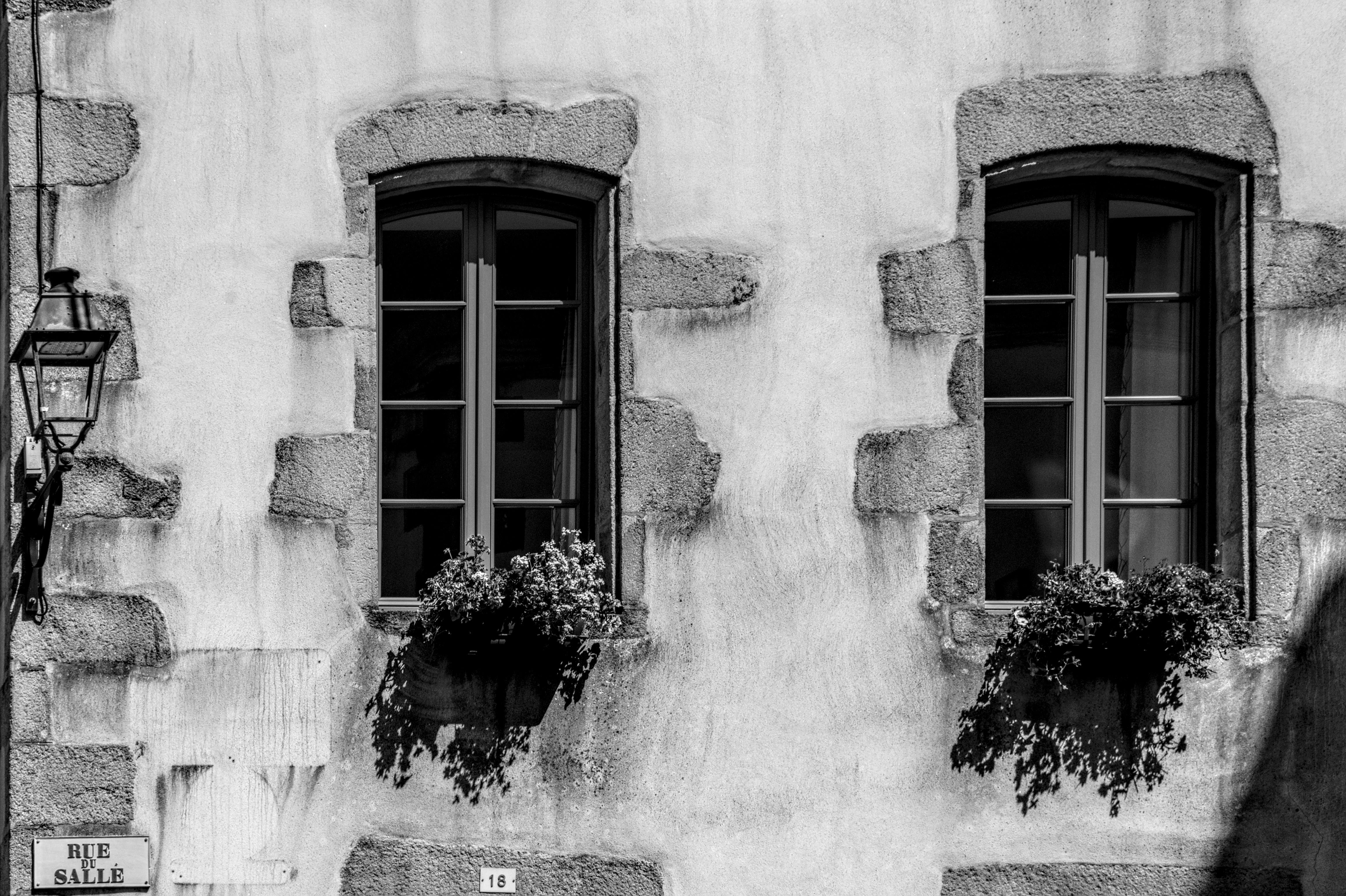 Gratuit Detaliu arhitectural francez cu ferestre și felinar în nuanțe alb-negru. Fotografie de stoc