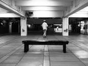 Black and White Urban Scene in Hong Kong