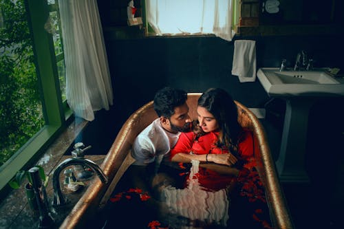 Free A Couple In A Bathtub  Stock Photo