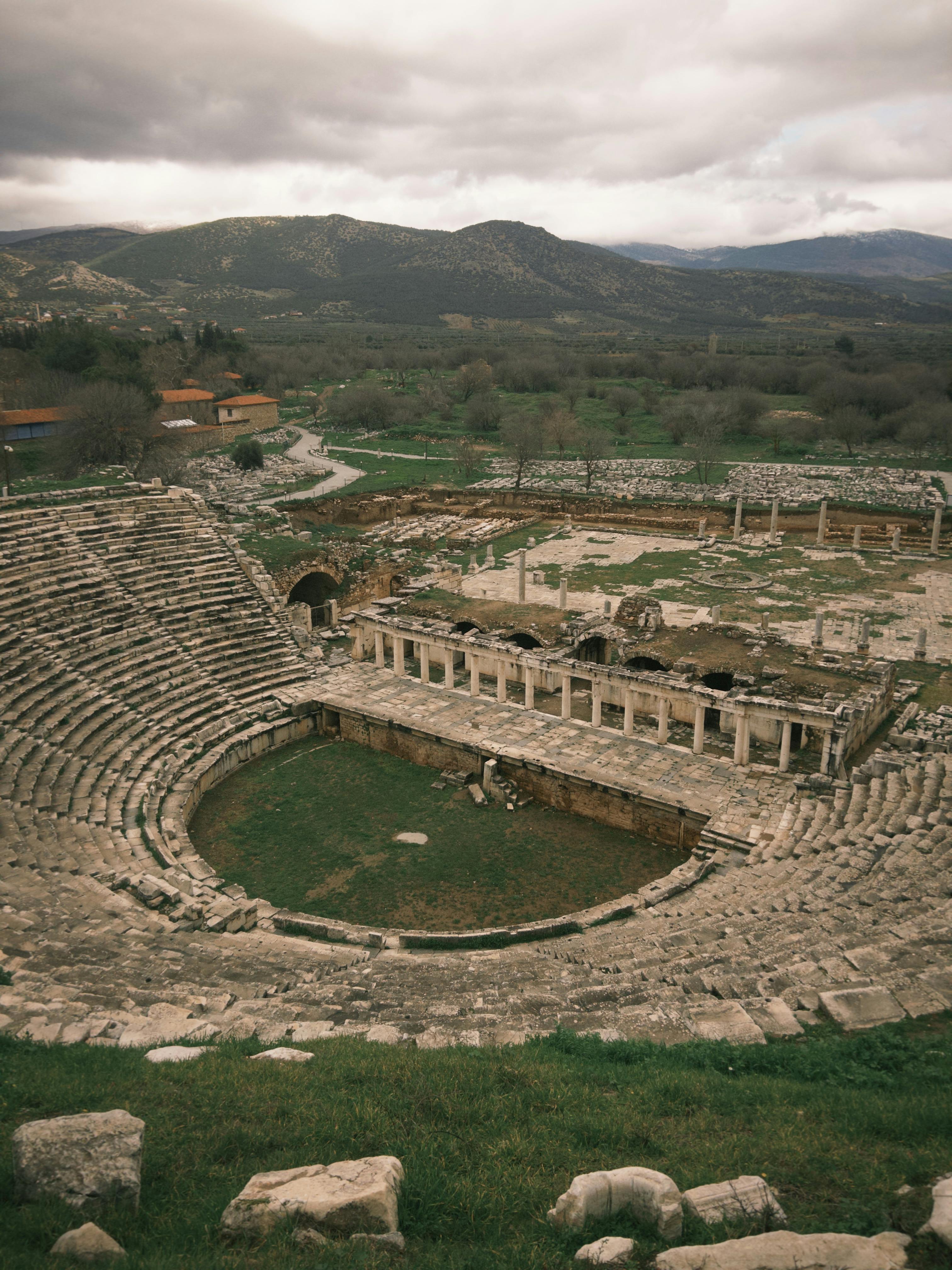 Ücretsiz açık hava amfi tiyatrosu, adımlar, Akdeniz içeren Ücretsiz stok fotoğraf Stok Fotoğraflar