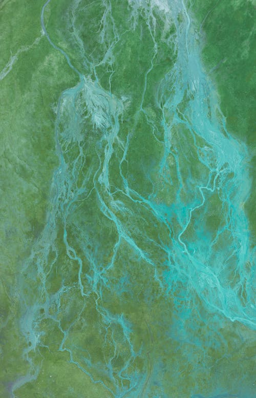 бесплатная Абстрактная живопись синий и зеленый цвет Стоковое фото
