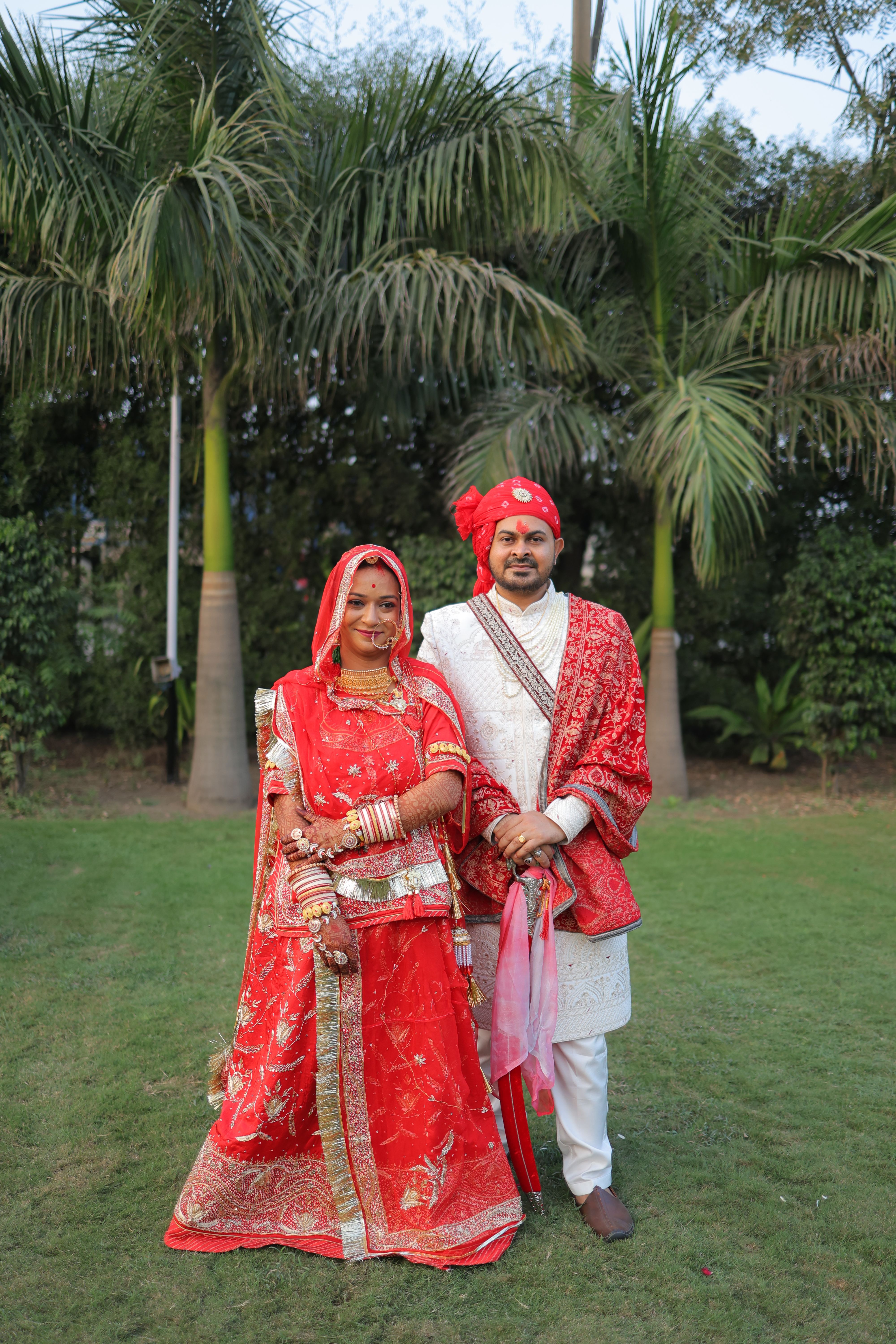 Traditional Indian Wedding Couple Outdoors · Free Stock Photo