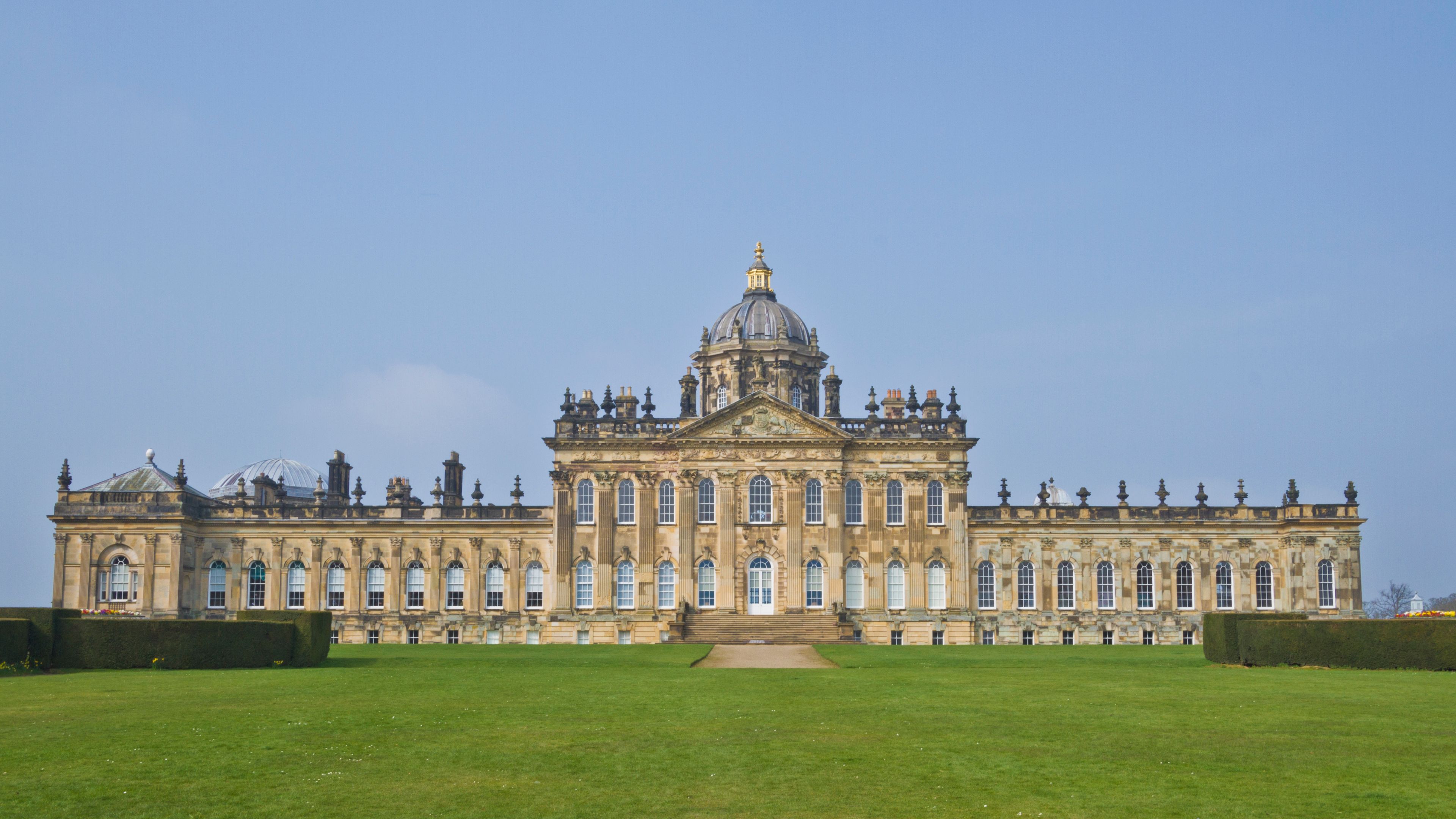 Stunning architectural view of Castle Howard, a historic stately home in England.