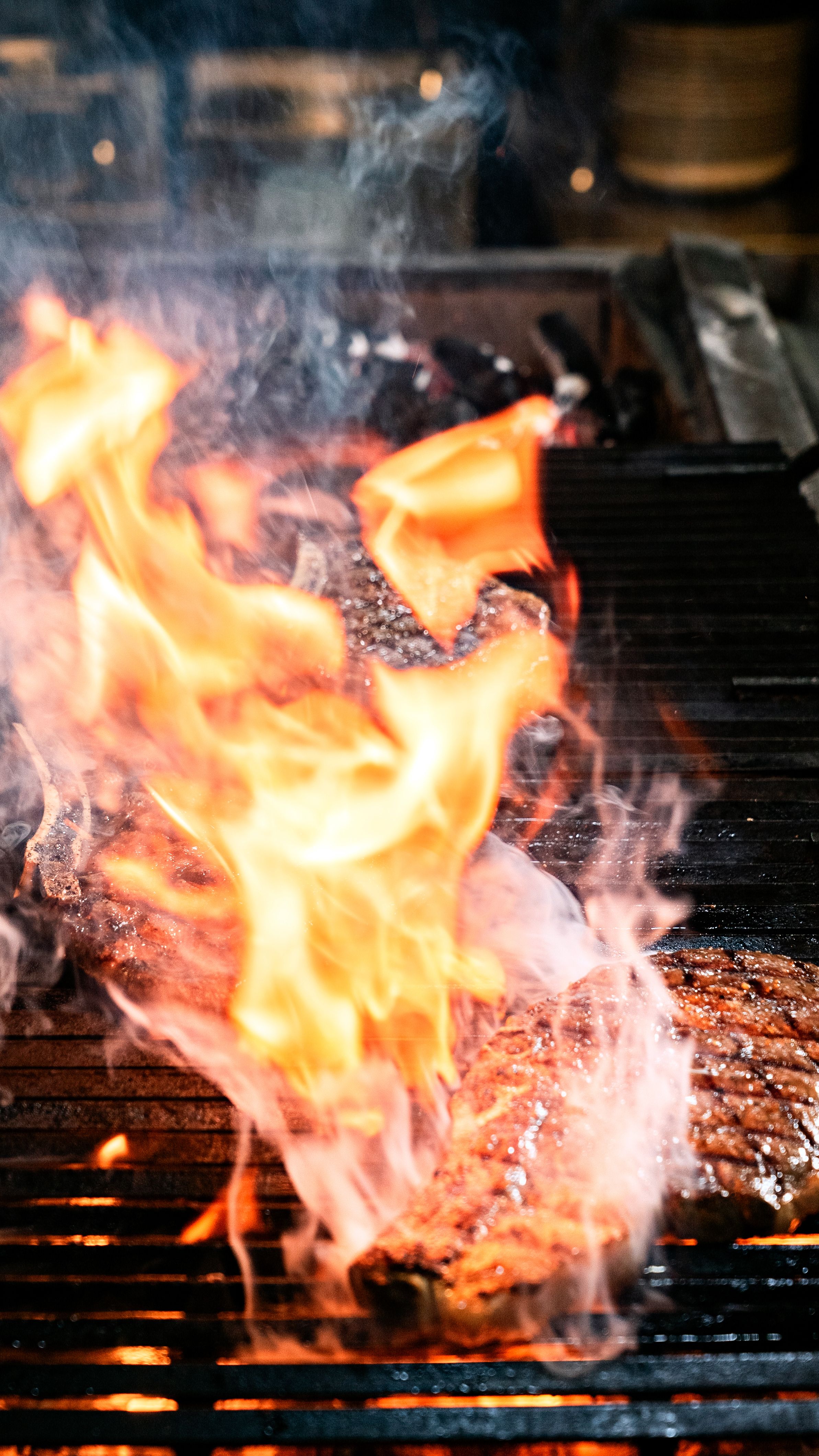 Open-Fire Grilled Sausage and Grilled Lemon