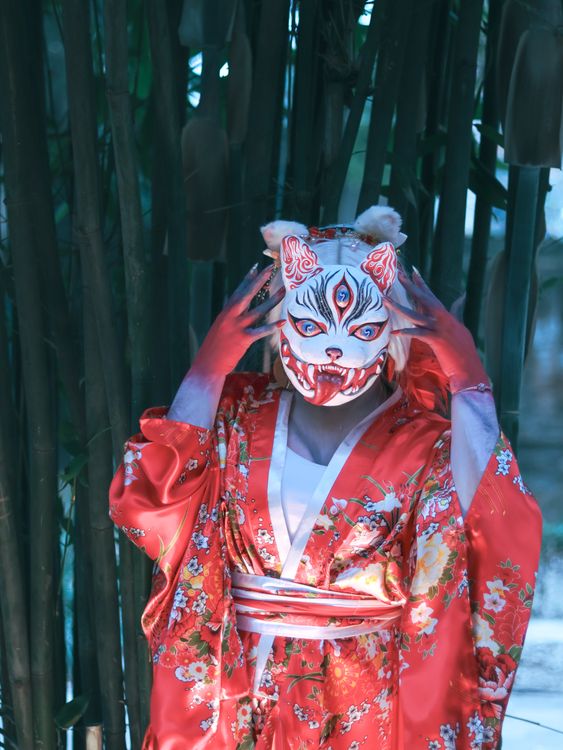 Fox Spirit Robe Woman in Fox Spirit Costume in Bamboo Forest · Free Stock Photo
