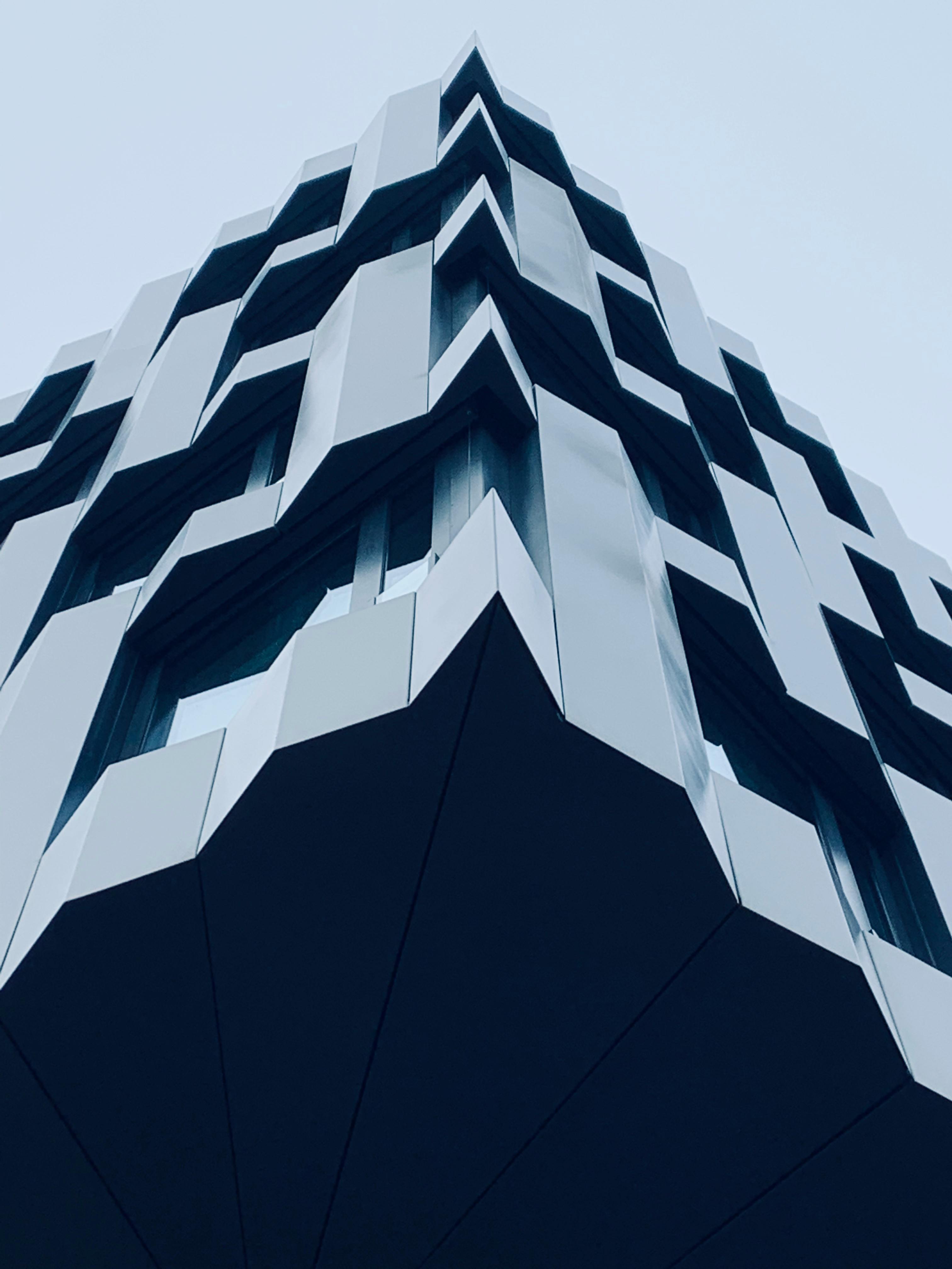Stunning modern architecture with geometric design in Zürich, Switzerland.
