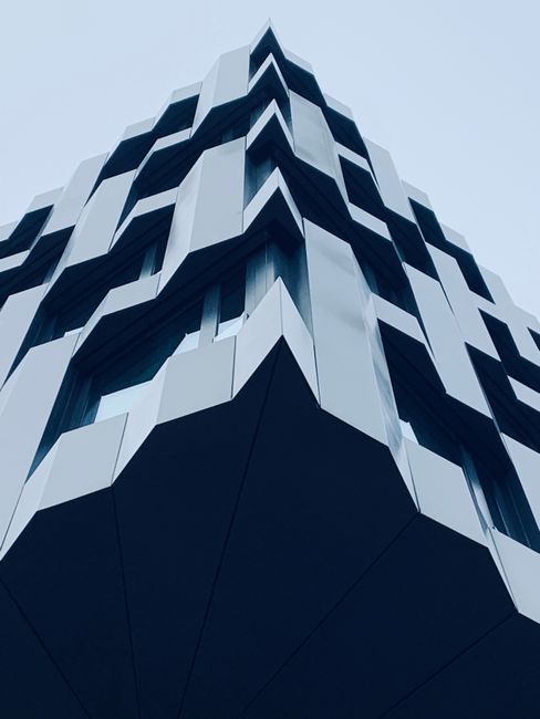 Stunning modern architecture with geometric design in Zürich, Switzerland.