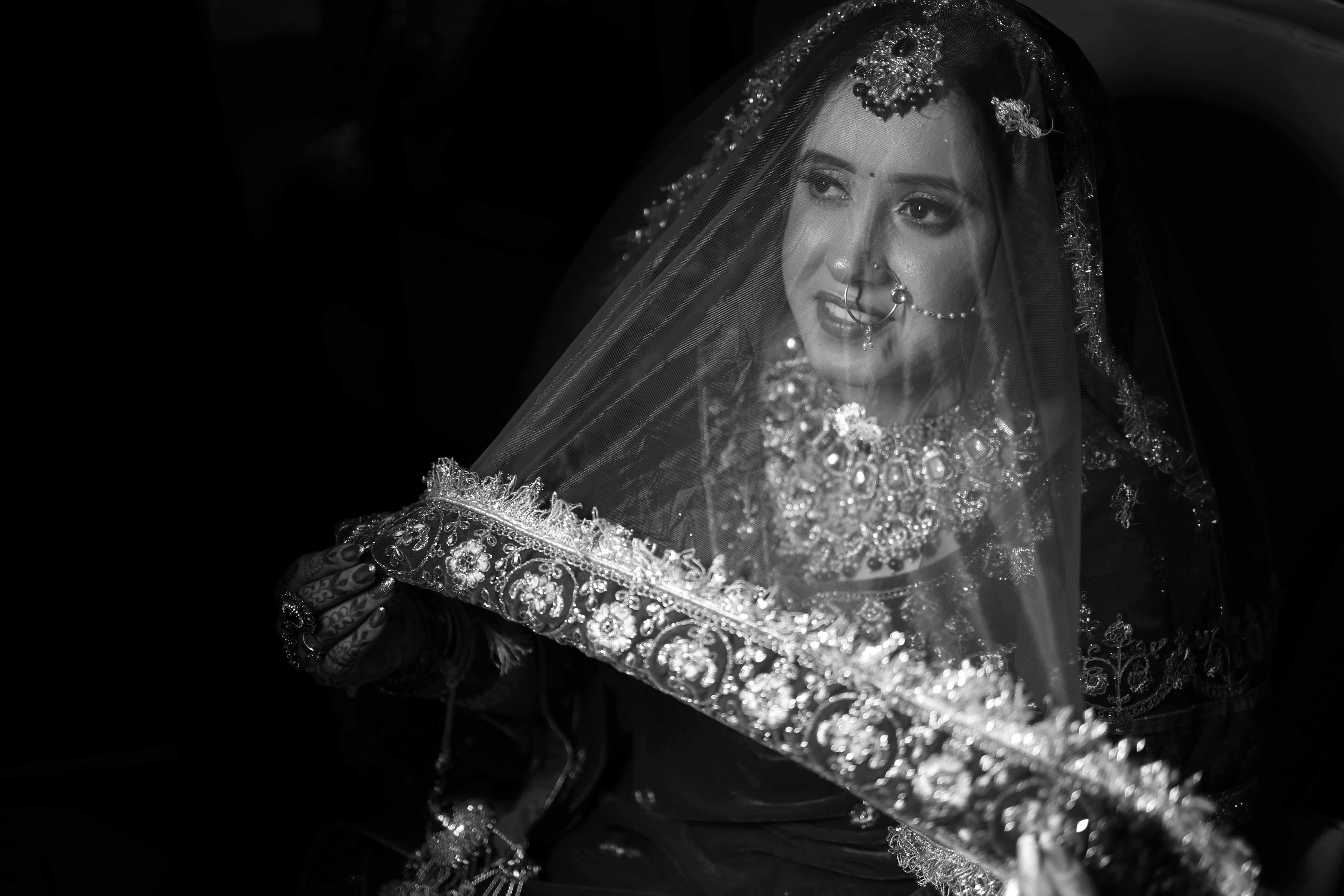 Indian bridal outfit with heavy embroidery and gold work