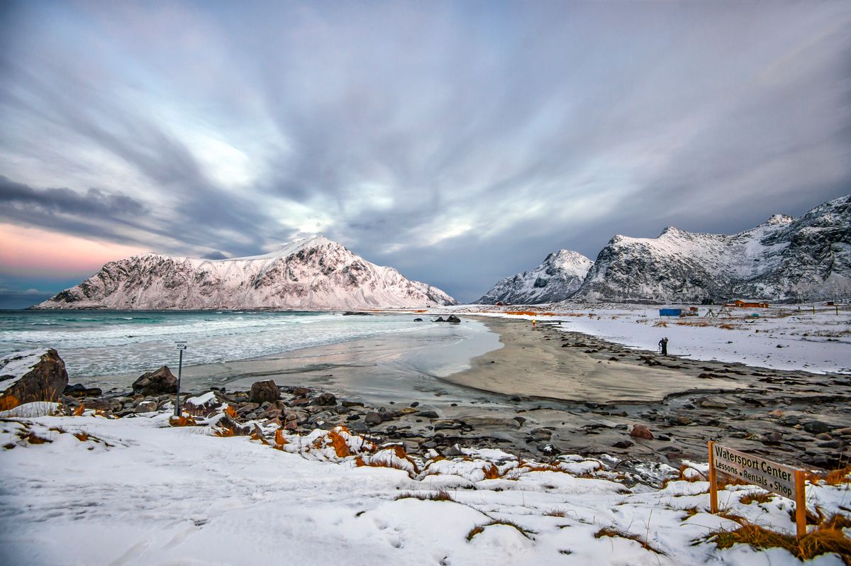 Playa de Flakstad · invierno noruego