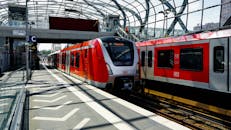 Modern Train at Elbbrücken Station in Hamburg