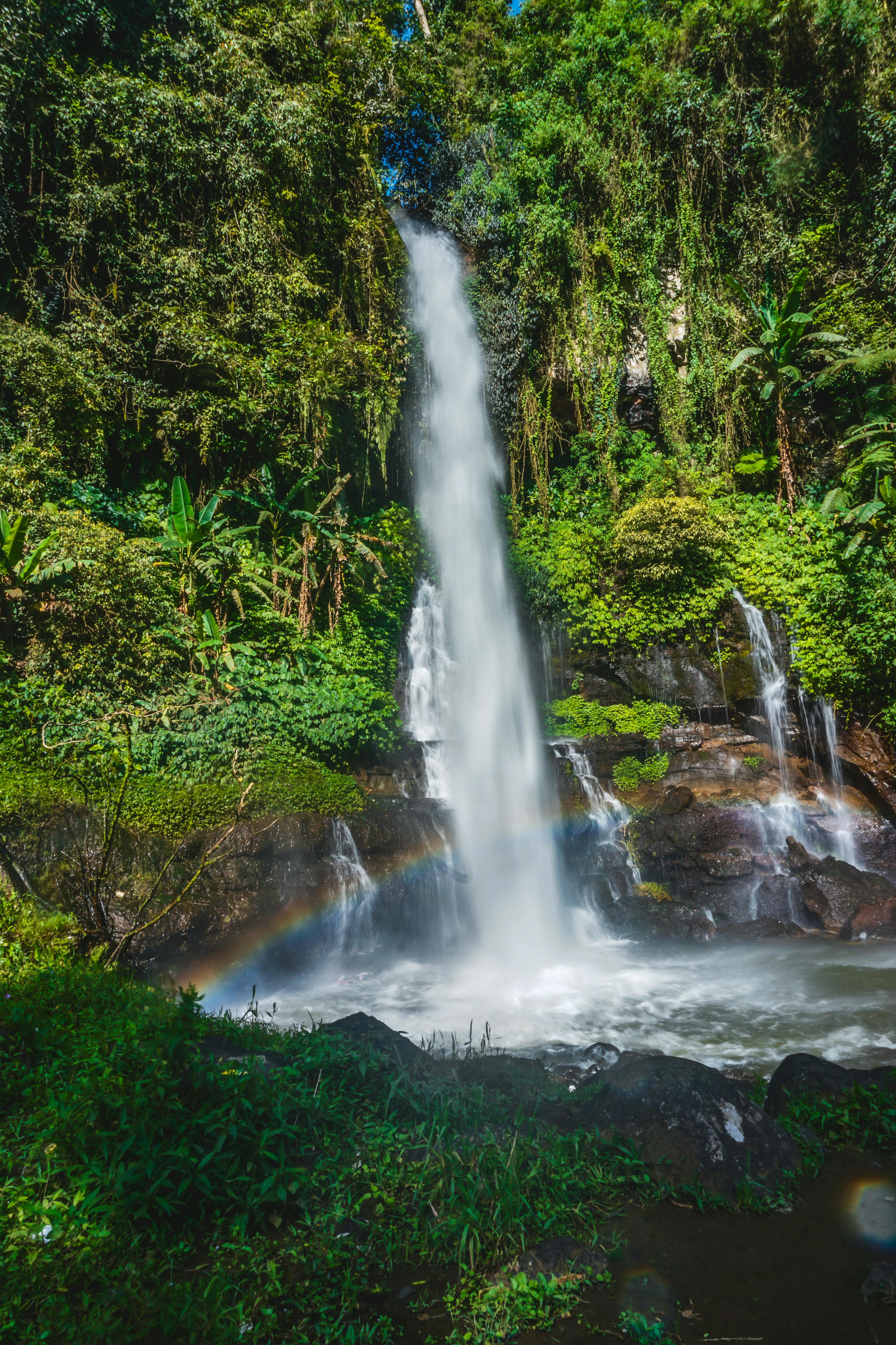 Δωρεάν Εκπληκτικός καταρράκτης που περιβάλλεται από ζωντανή βλάστηση τροπικού δάσους, δημιουργώντας μια γαλήνια και φυσική ατμόσφαιρα. Φωτογραφία από στοκ φωτογραφιών