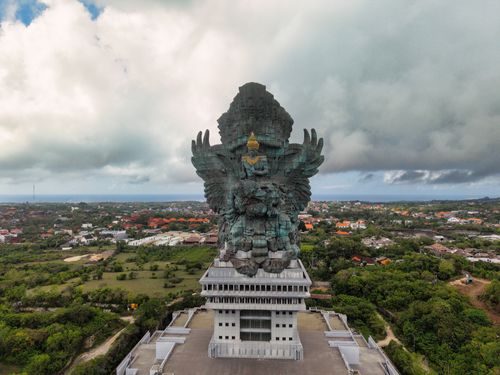 Free A stunning aerial view of the Garuda Wisnu Kencana statue in Bali, Indonesia, showcasing its grandeur. Stock Photo