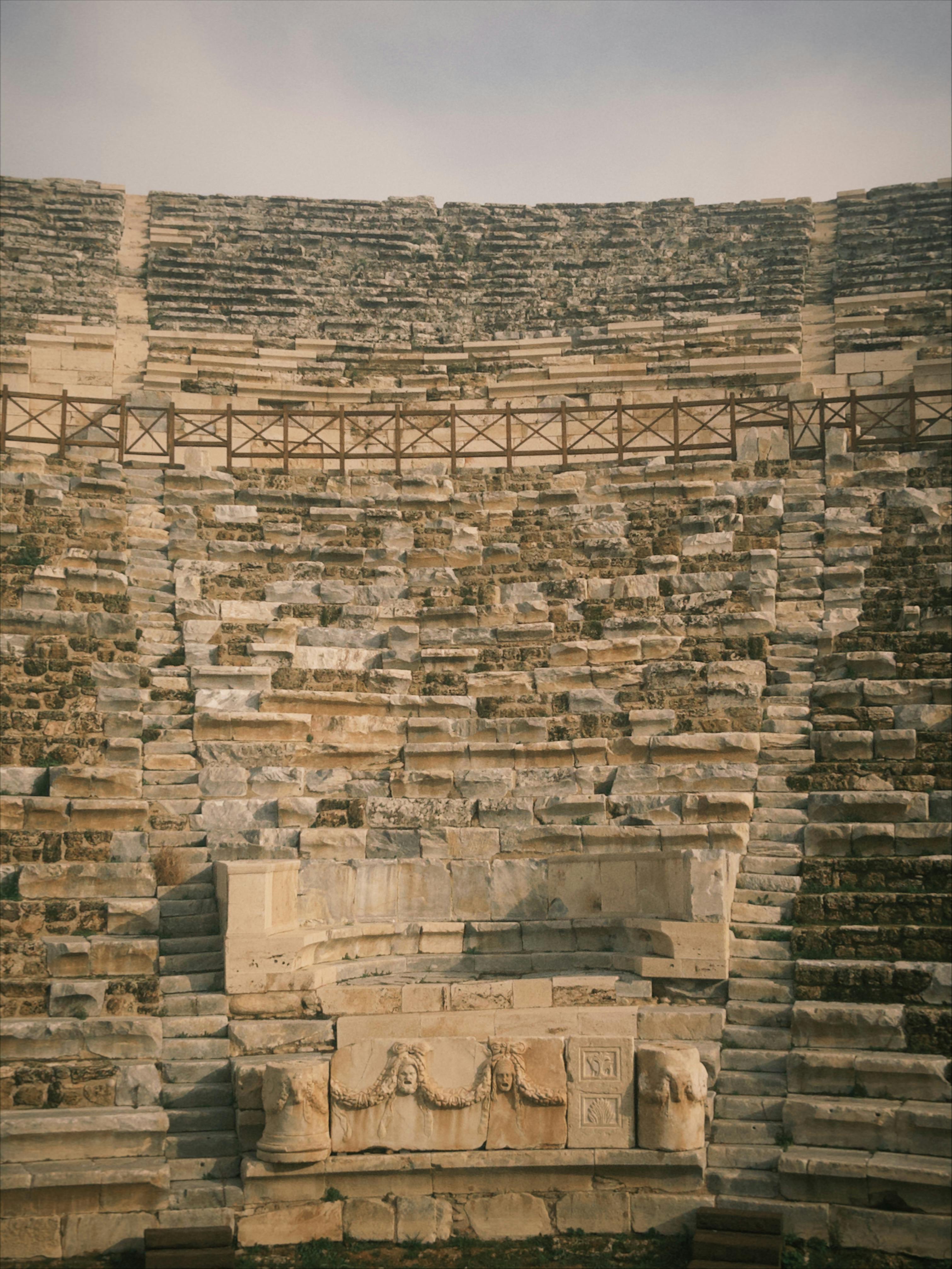 Free Ruins of the ancient Roman theater in Denizli, Türkiye showcasing historical architecture. Stock Photo