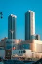 Modern Skyscrapers Against a Clear Blue Sky