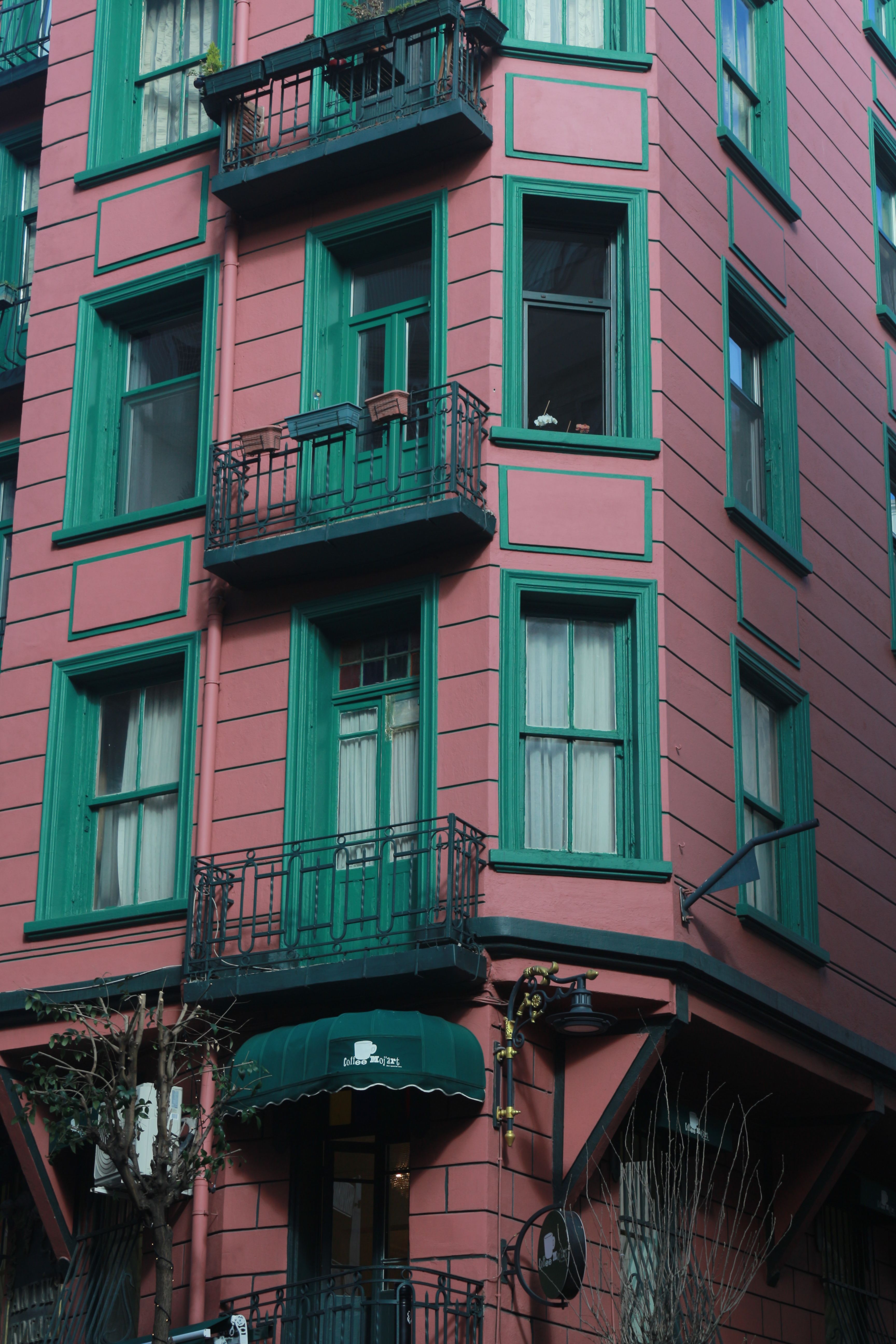 Charming Pink Building Facade in Istanbul · Free Stock Photo