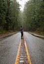 Person Standing on Road