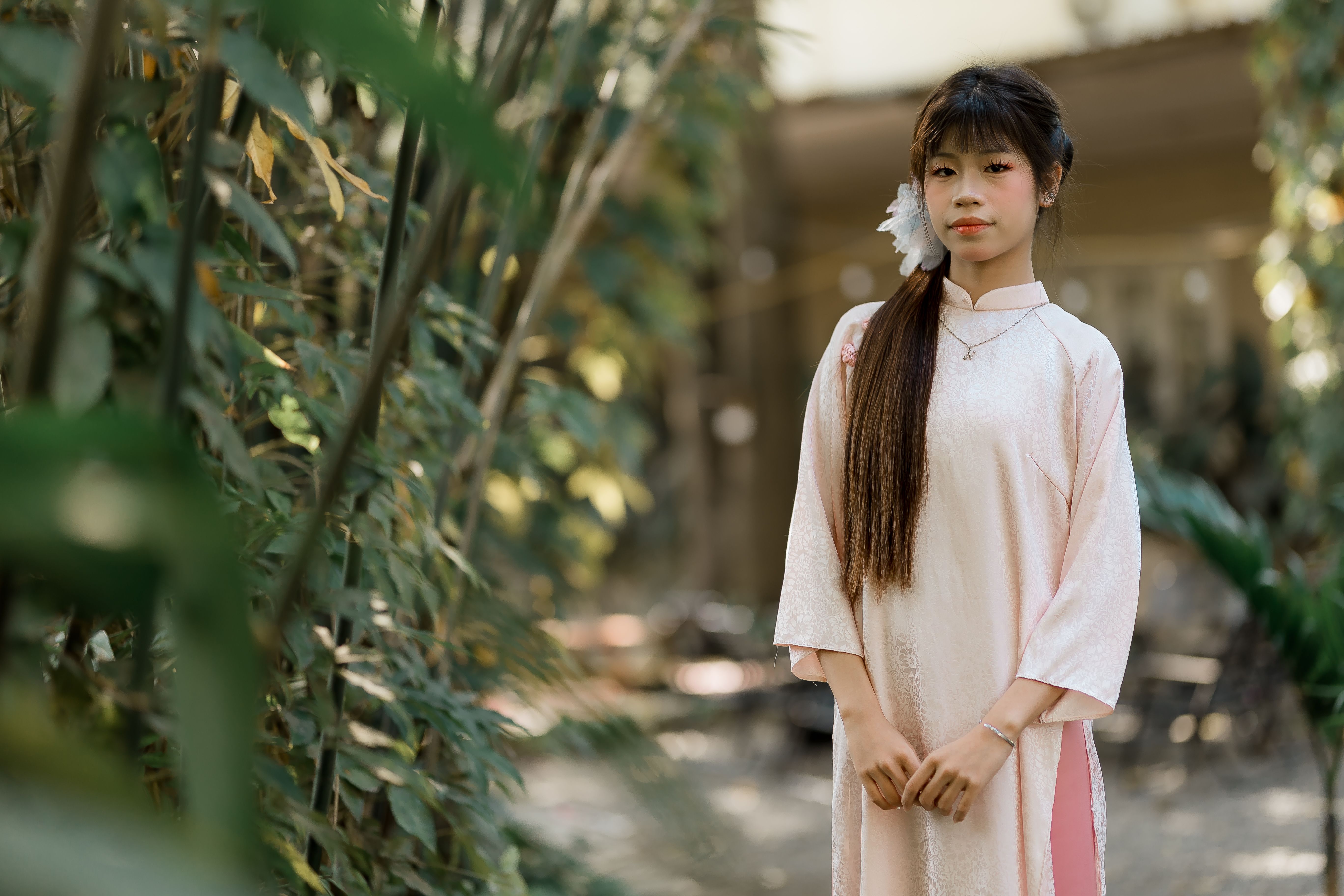 Portrait of Young Woman in Traditional Dress Outdoors · Free Stock Photo