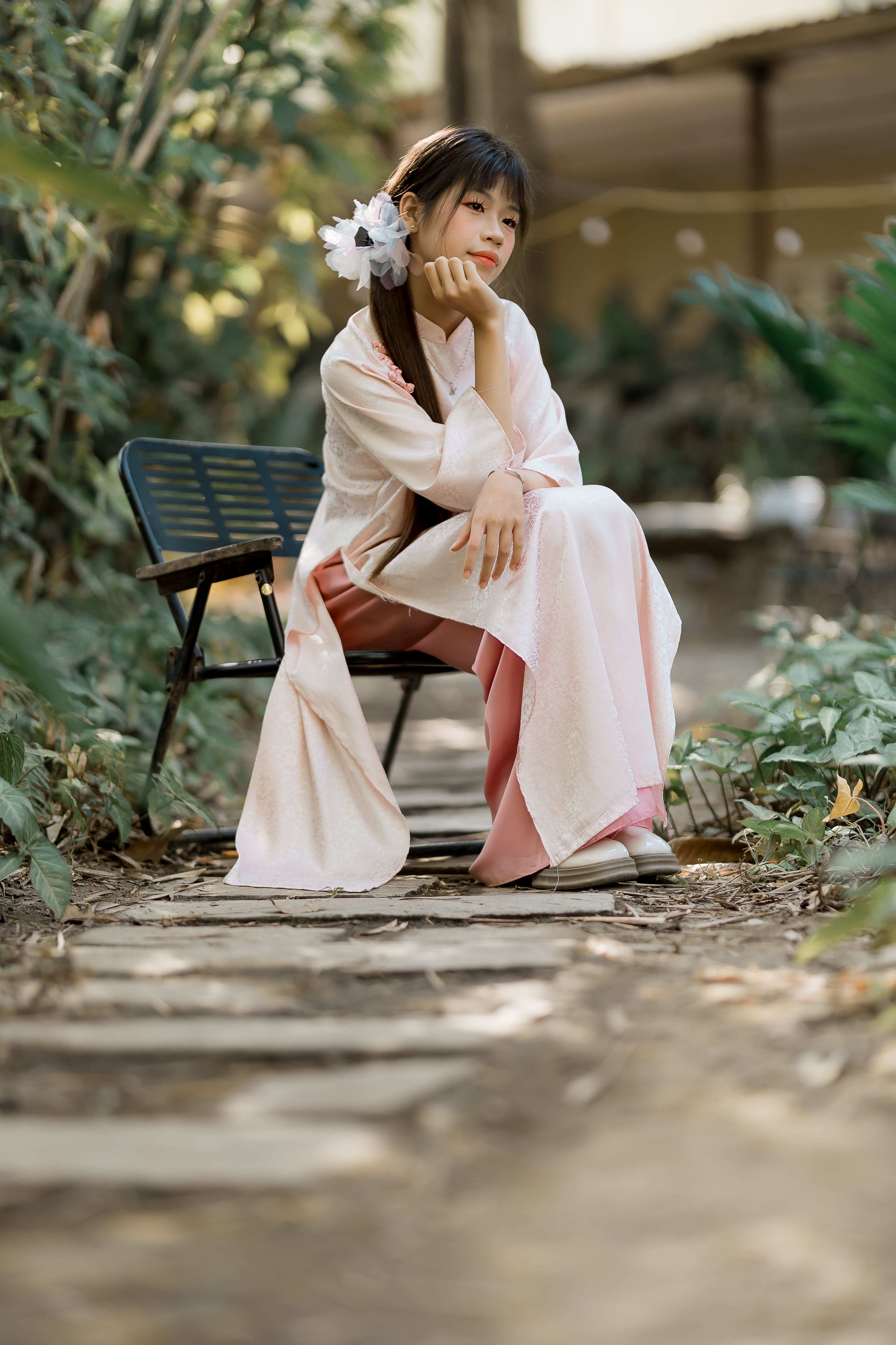 Serene Portrait of a Woman in Traditional Attire · Free Stock Photo