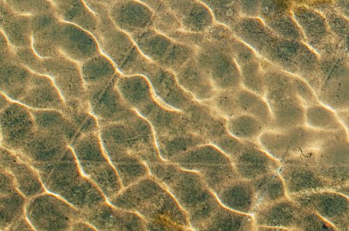 Free A close-up view of rippling water surface with sunlight reflections creating intricate patterns. Stock Photo