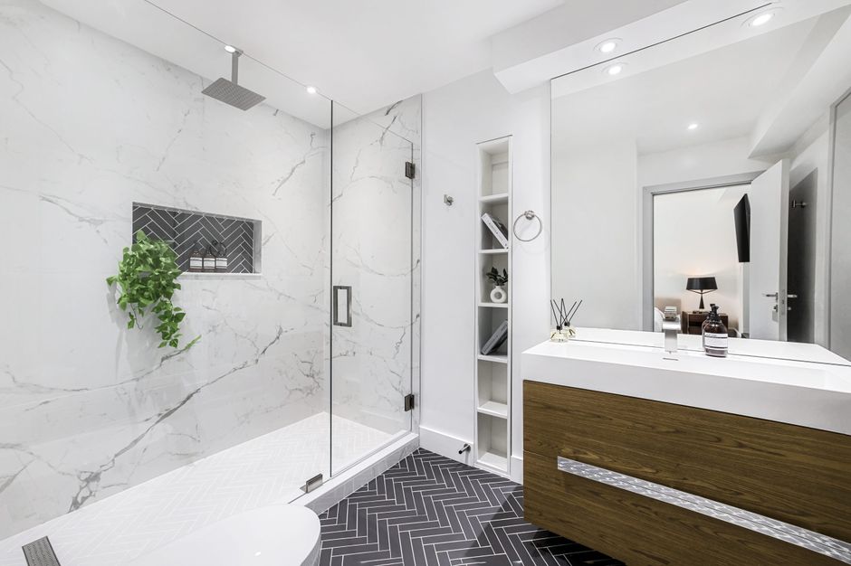 subway tile bathroom remodel