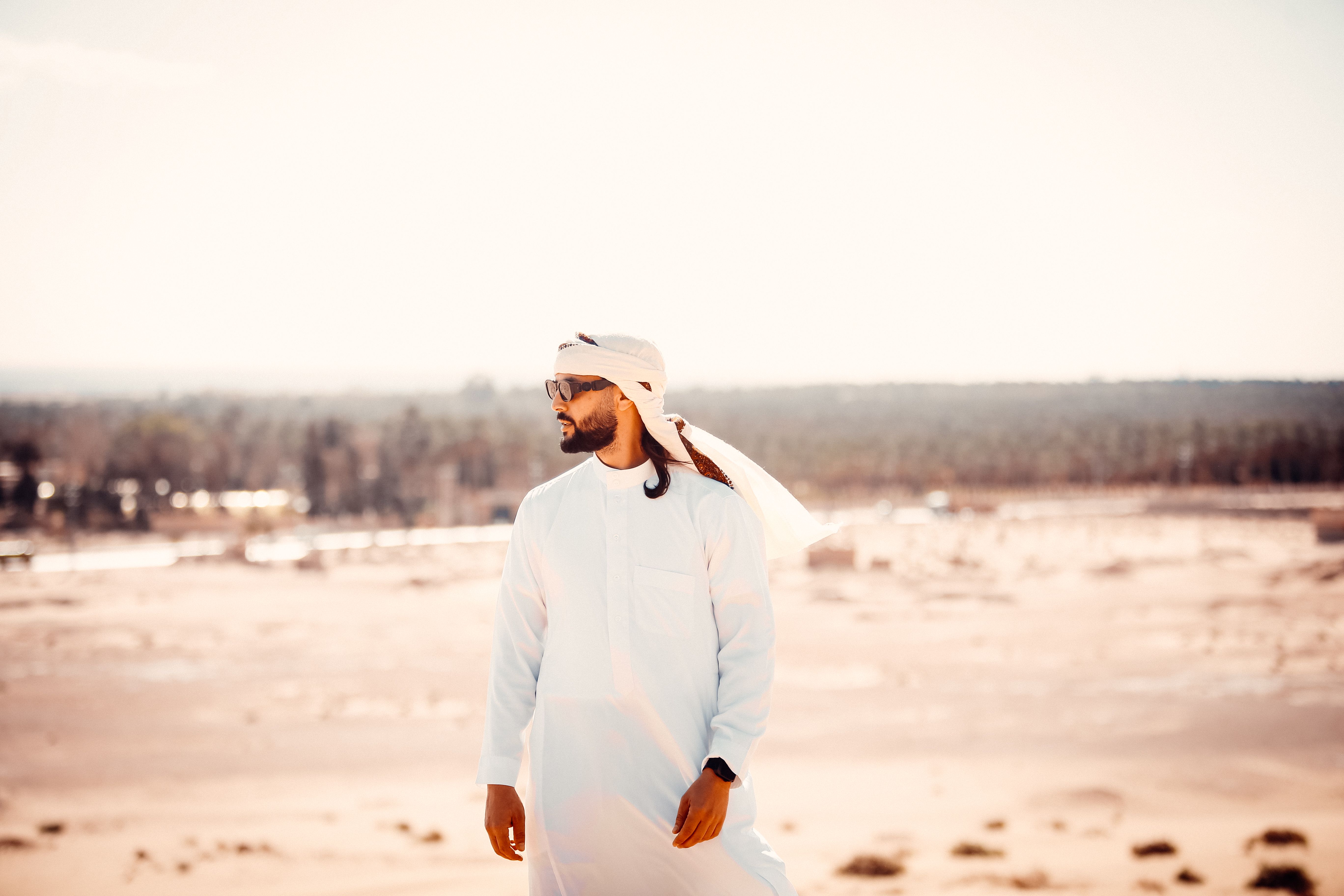 Middle Eastern Man in Desert Landscape · Free Stock Photo