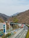 Busy Highway in Chinese Mountainous Region