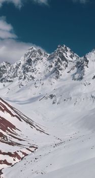 Stunning snowy mountain landscape in Rize, Türkiye capturing winter's serene beauty.