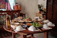 Traditional Vietnamese Tet Celebration Feast
