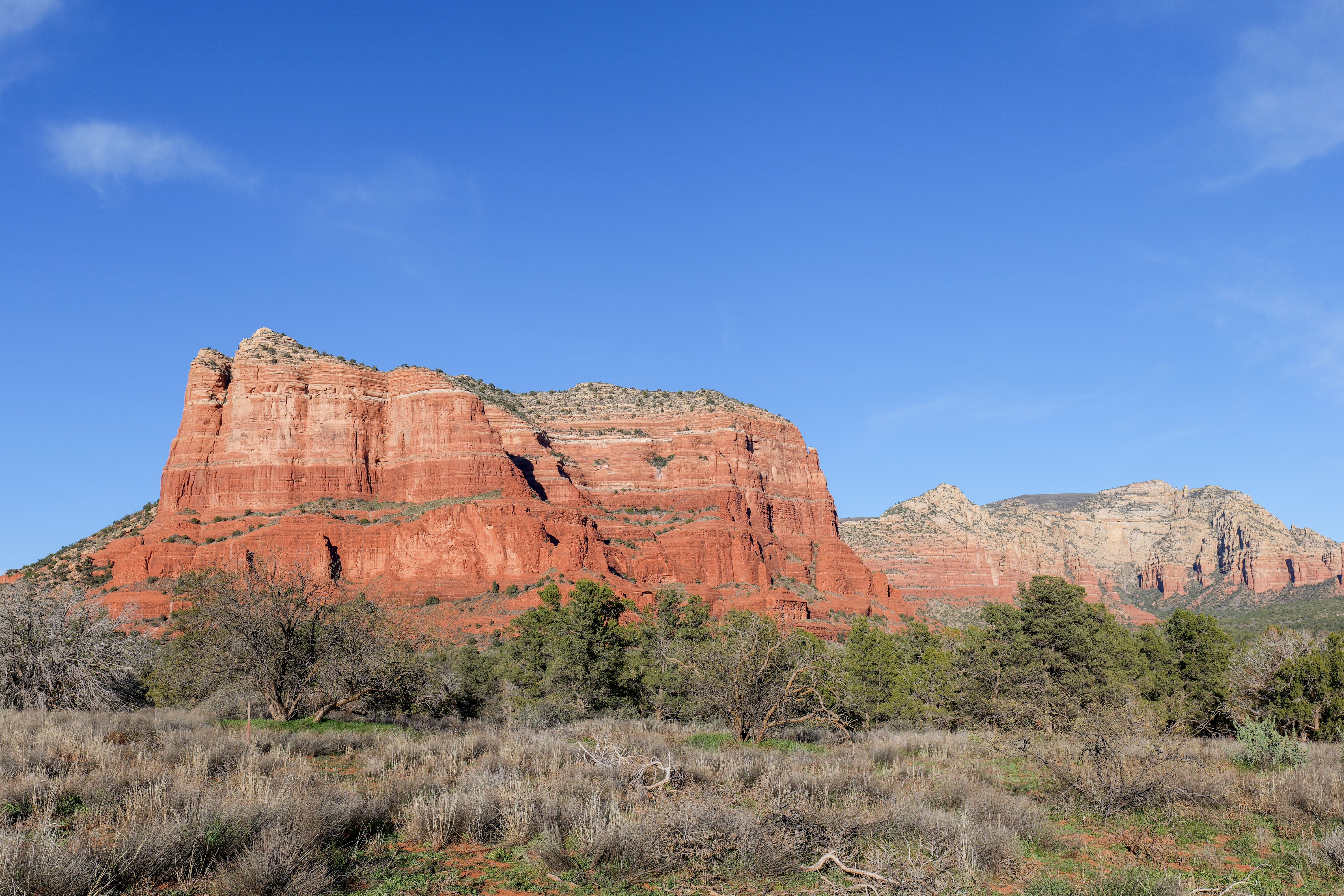 Stunning view of Sedona's red rock formations under a clear blue sky.