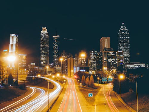  Road With Lights during Night Time