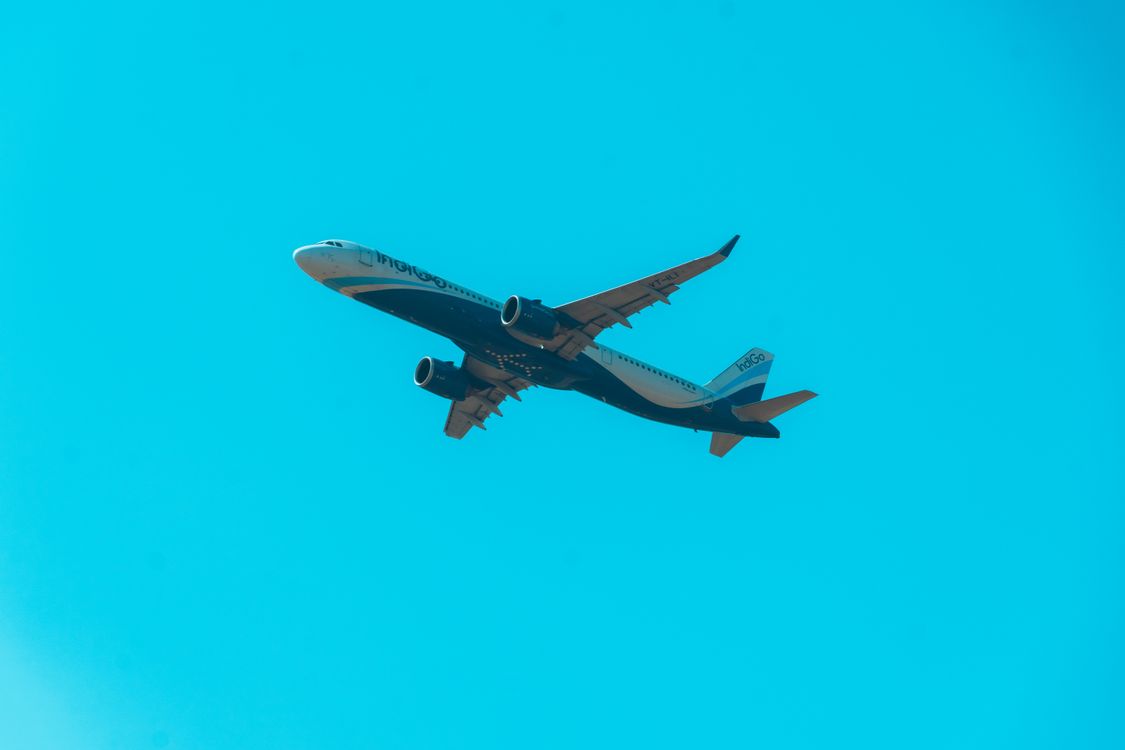Commercial Airplane Flying in Clear Blue Sky · Free Stock Photo