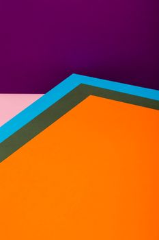 Colorful abstract art with geometric shapes in orange, purple, and blue hues. Perfect for modern design.