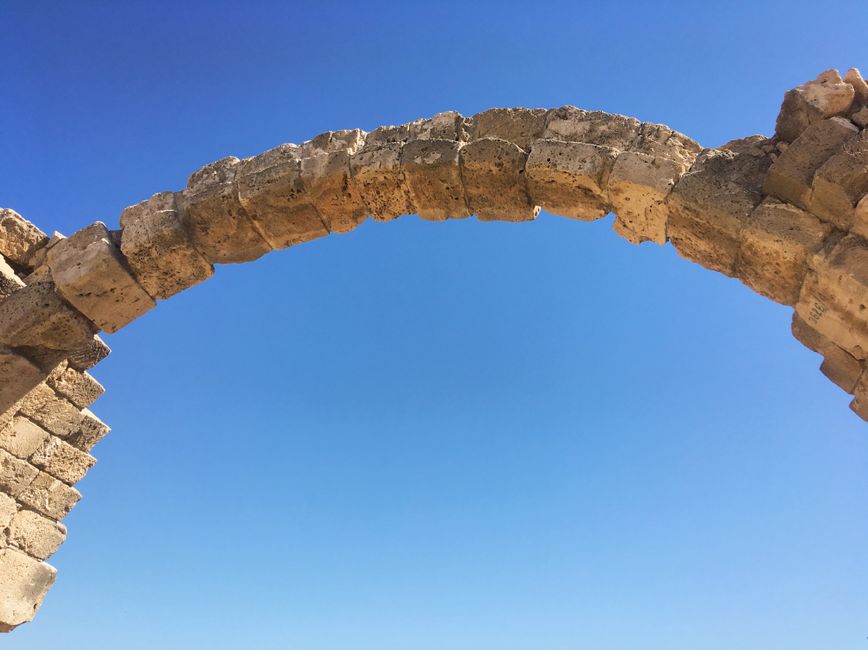 Ancient Roman amphitheater ruins at Caesarea National Park, Israel