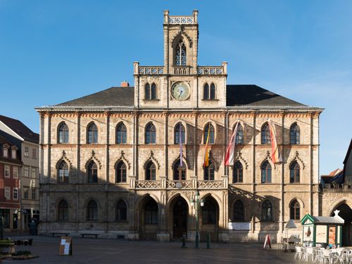 Free The Weimar Town Hall in Germany is a stunning example of historical architecture. Stock Photo