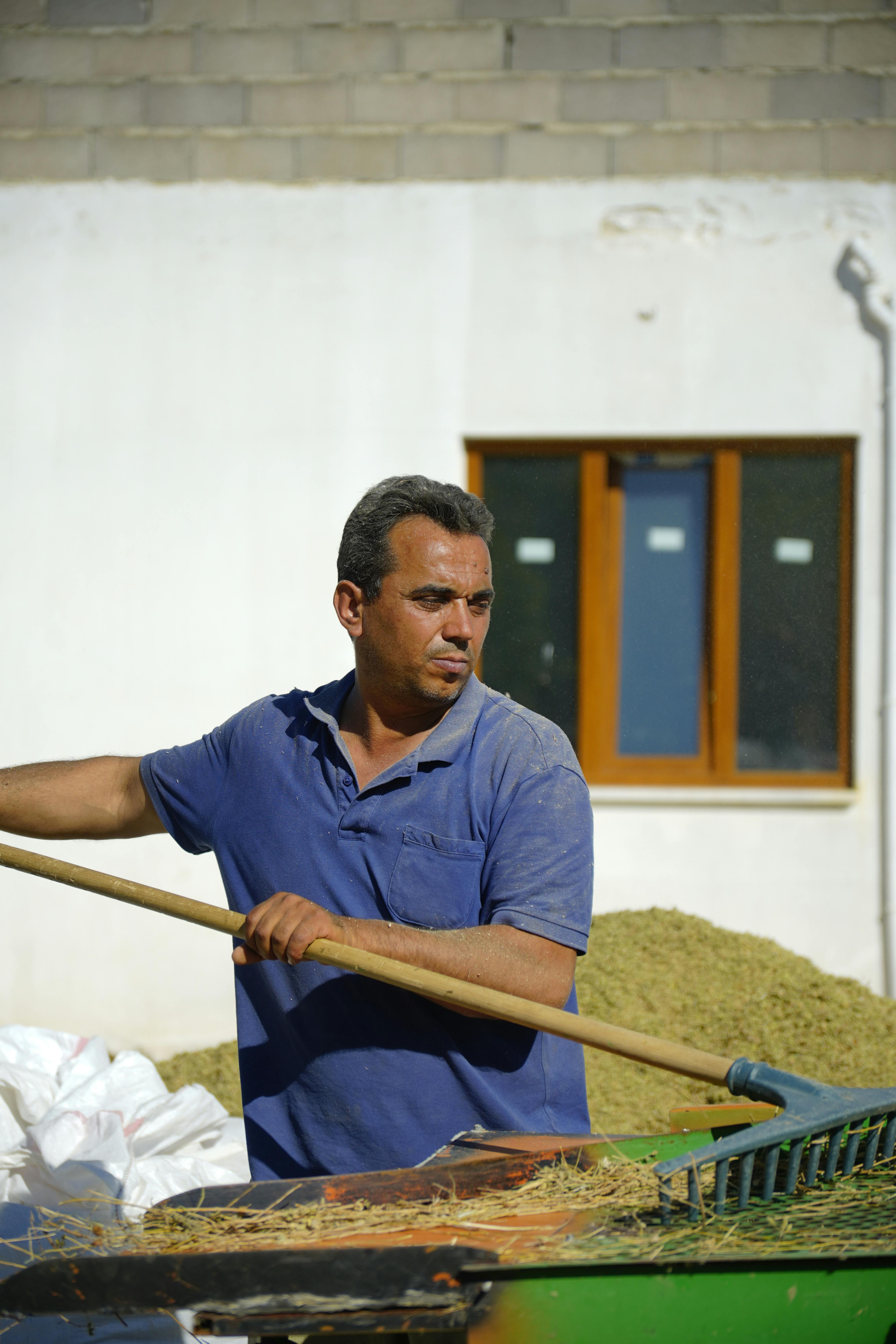 Turkish Farmer Working in the Field Outdoors