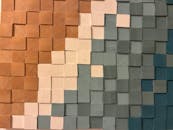 Colorful Wooden Block Mosaic Abstract Wall Art