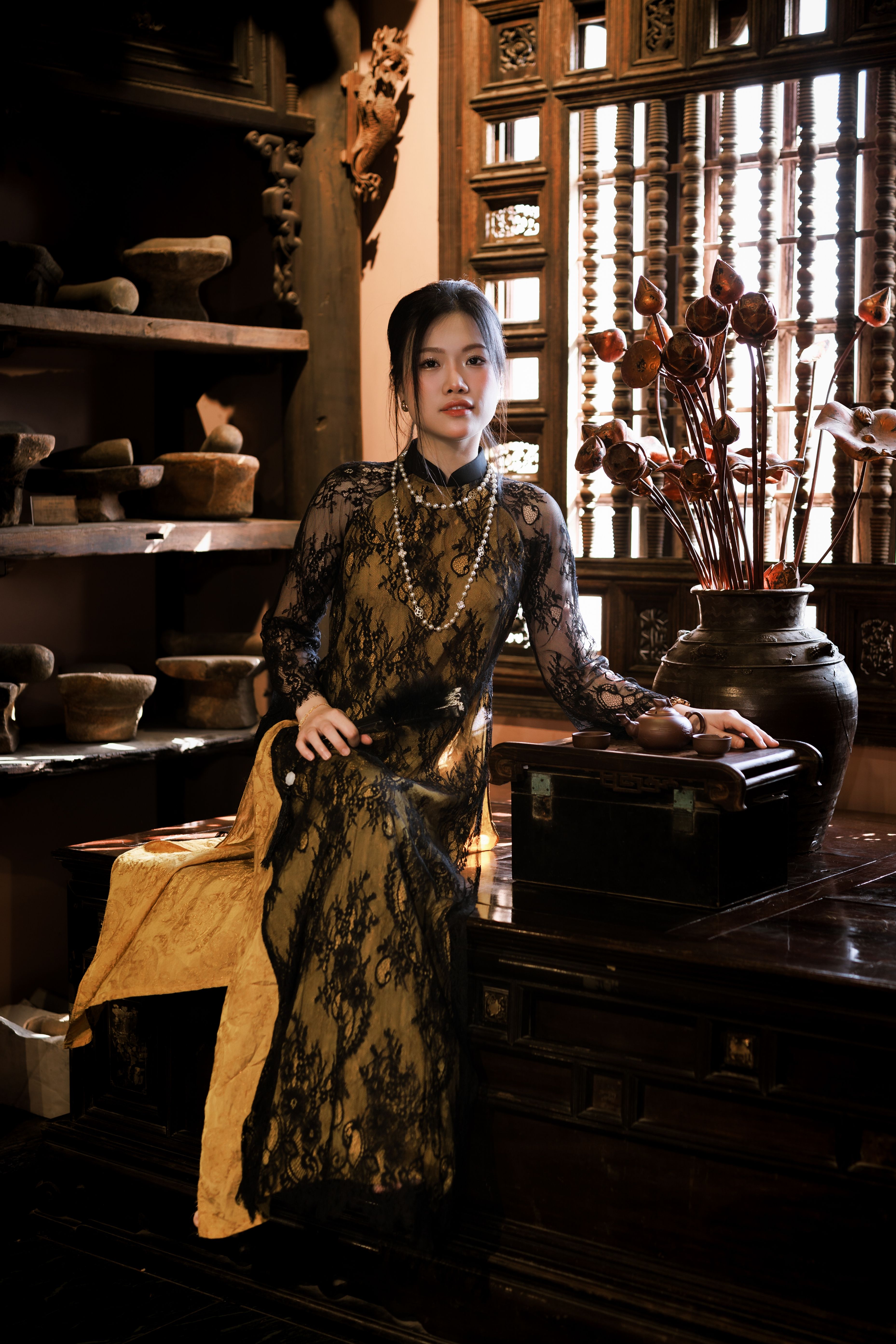Elegant Woman in Traditional Vintage Setting · Free Stock Photo